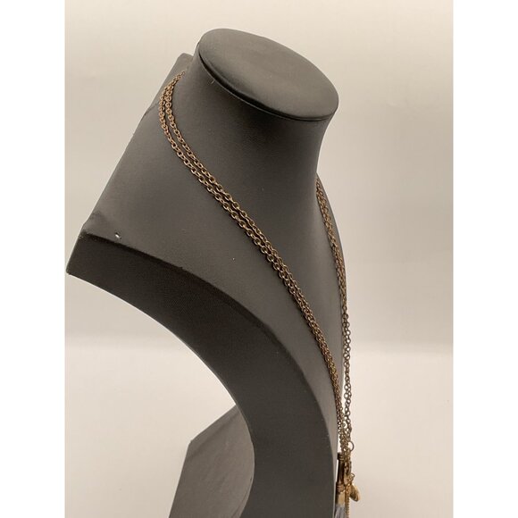 Gold-Tone Chain Necklace With Feather & Coin Pendant - Picture 3 of 5